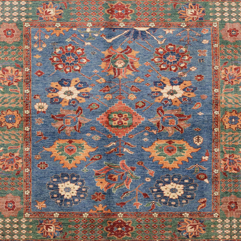 Tapis abstrait moderne et abstrait 3733ABS3734, Carré 3 pi