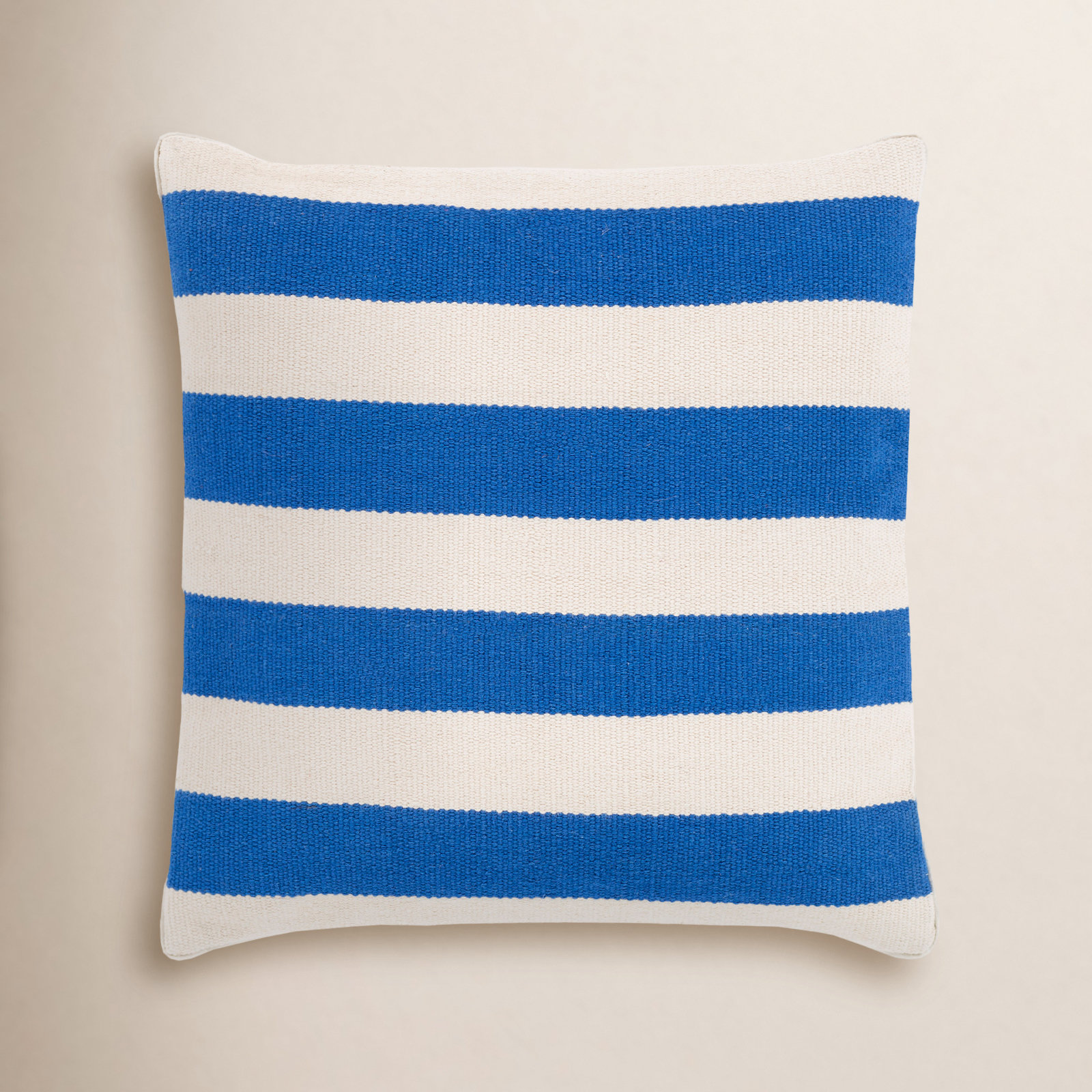 Brady Cotton Throw Pillow, 22" x 22", Blue, Pillow Cover Only - No Insert