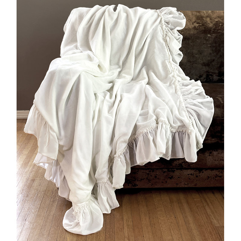 Jeté en velours Isabella, Creme