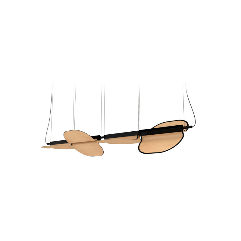 Omma 4 - Light LED Pendant, Matte Black, Natural Beech