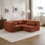 Compression Mahjong Sofa,Convertible Floor Sofa Bed,DIY Boneless Modular Sectional Sofa,No Assembly Required,Circle Fleece Fabric,Oversized 3 Seater With 3 Pillows,Orange-1402381097