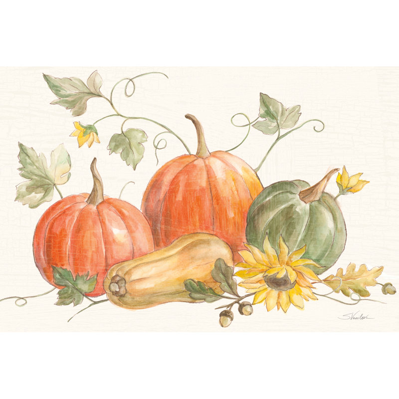 Happy Harvest Pumpkins 1 Piece Wrapped Canvas Painting, 61cm H x 91cm W x 3.8cm D