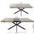 Extendable Rectangular Dining Table, Retro Rectangular Dining Table,Black Fine Sand Cross Iron Foot Base Dining Table, With Storage Box.