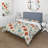 Beige Coastal Harmony Floral Pattern II Polyester Box Stitch Floral Duvet Cover Set-1536751161