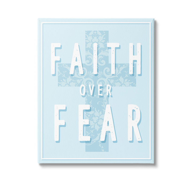 «Blue Faith Over Fear», art mural sur toile par Lil 'Rue, H 40 po x l 30 po