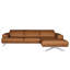 Edeltraut Genuine Leather Corner Sofa with Wooden Frame-524071953-524071955