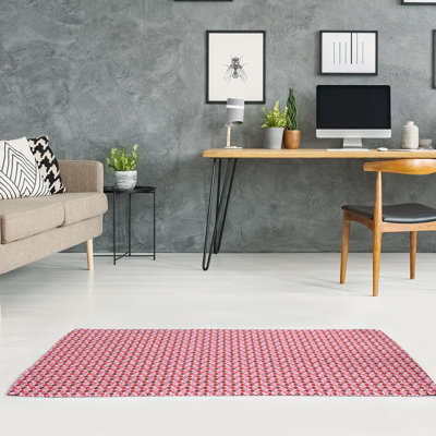 Tapis rose/brun fait main