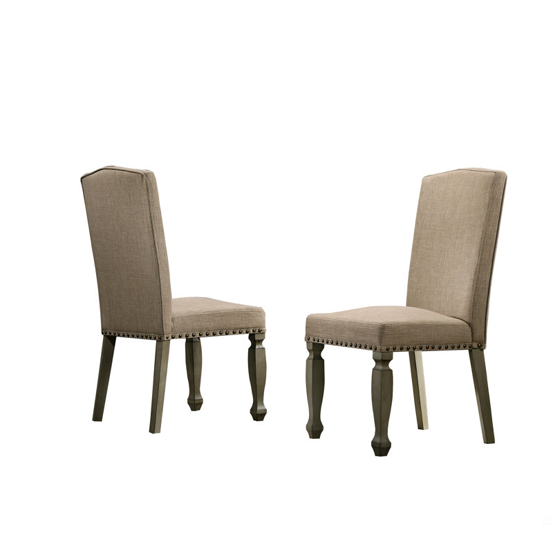 Upholstered Nailhead Dining Chair, Set Of 2