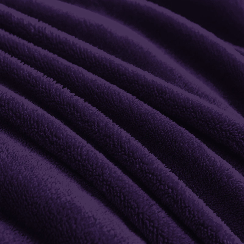 Super Soft Sherpa Fleece Blanket – Reversible Cozy Throw, 240 GSM, Purple, 150 cm x 130 cm