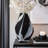 Modern Neutral Glass Black Abstract Abstract Contemporary Vase-1666120922