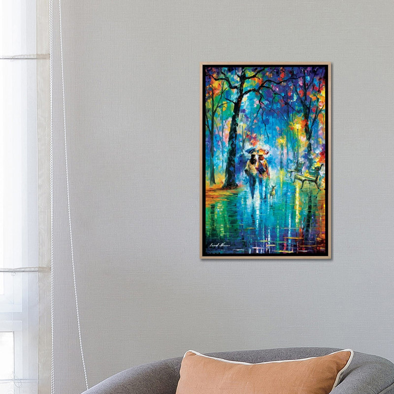 Little Friend by Leonid Afremov - Print on Canvas, 66.04 cm H x 45.72 cm W x 4.445 cm D, Oak Floater Framed
