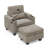 Single sofa recliner with manually adjustable backrest, USB charging port on the armrest side, phone stand included, hidden armrest storage, and a matching storage ottoman-25621991