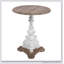 Table d'appoint ronde blanche D22,5 x 27 po, style champêtre