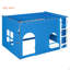 Lit mezzanine double pour enfant avec lumière DEL chaude, bleu Klein