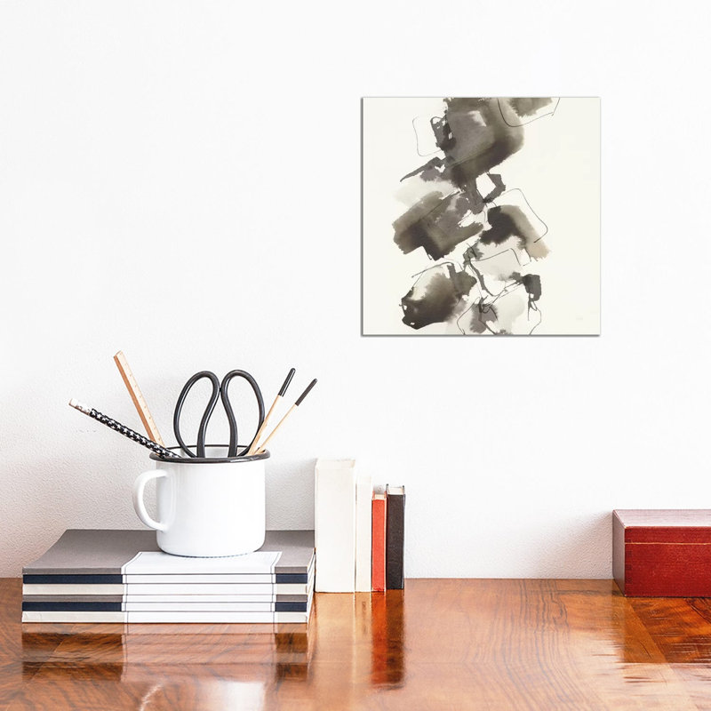 Stacked In Greige II by Chris Paschke - Wrapped Canvas Painting, 30.48 cm H x 30.48 cm W