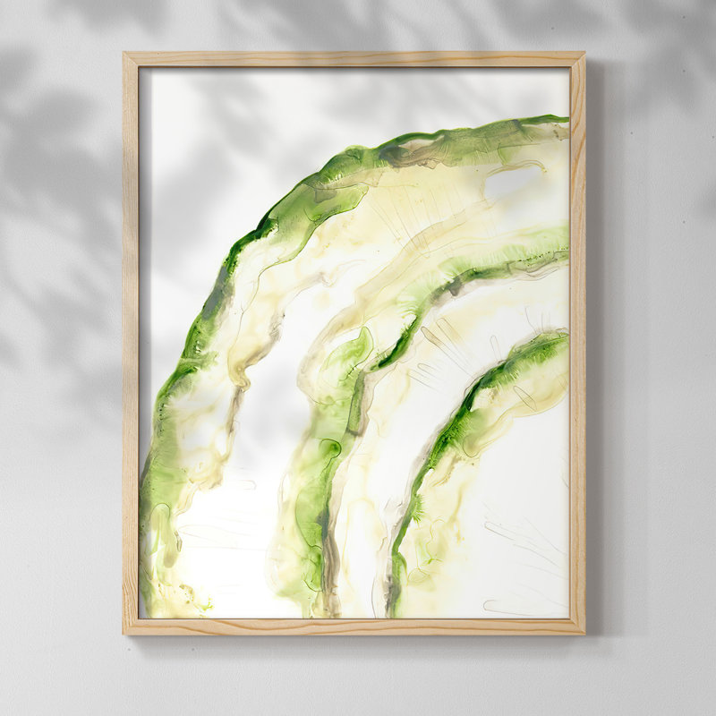 Lichen Halo I, reproduction encadrée - bois massif, H 15 po x l 12 po