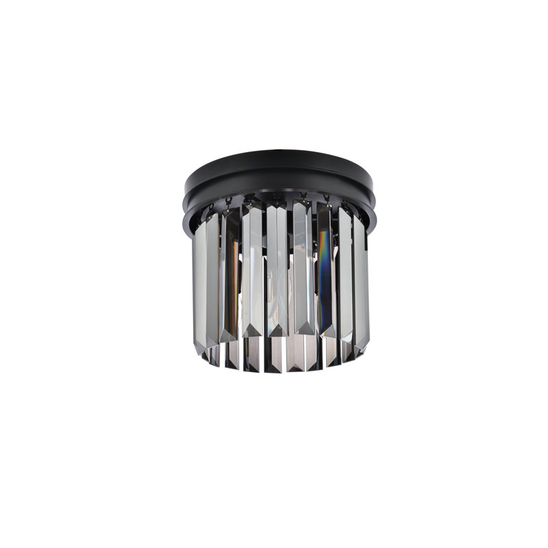 Yazmin Flush Mount, Gray, Matte Black