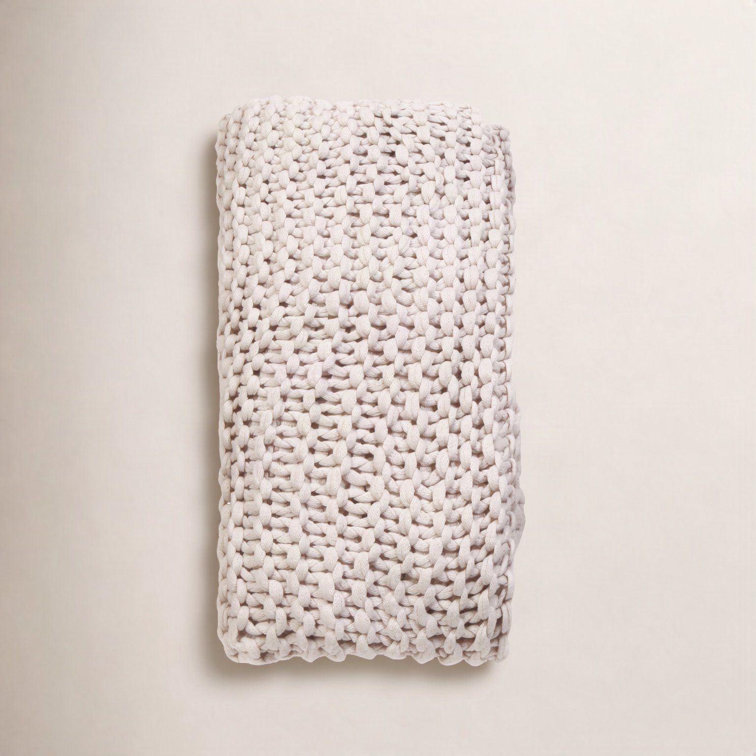 Finn Chunky Knit Throw Blanket, Antique White
