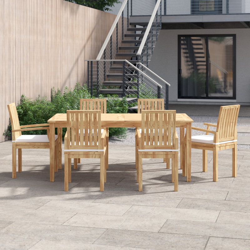 Ensemble repas d'extérieur 7 pièces Modway Marina, H 37,5 po x L 98,5 po x l 39,5 po