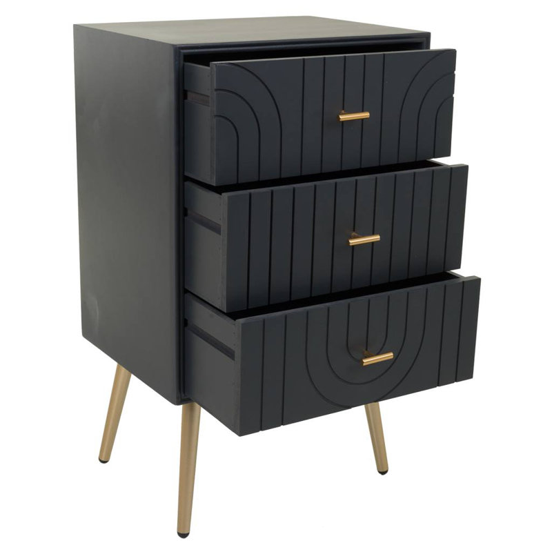 Woodbine 44cm W Manufactured Wood Bedside Table