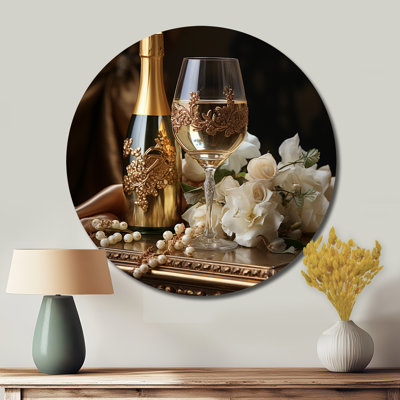 Classic Elegance - Food & Beverage Round Metal Art