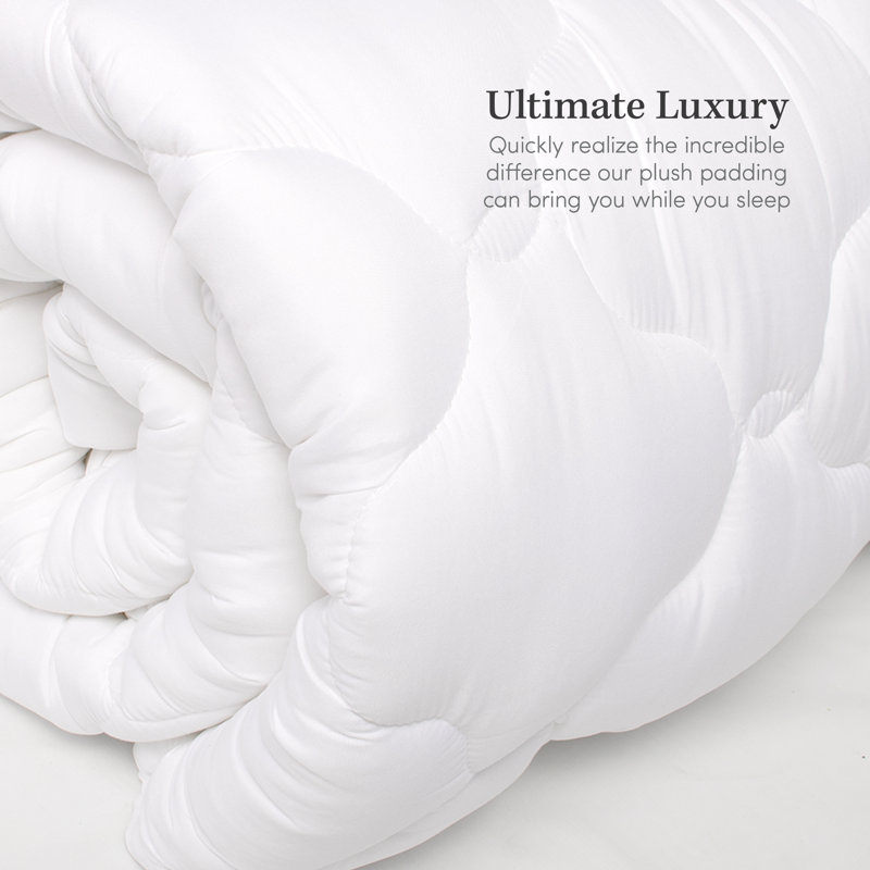 Luxurious White Queen Size Pillowtop Mattress Pad