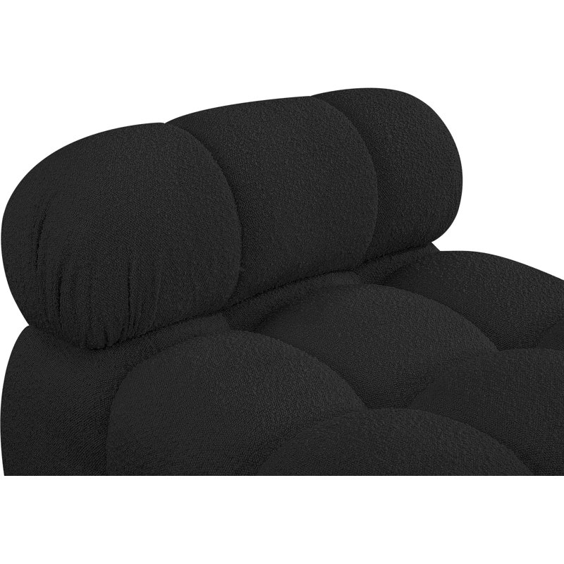 Ames 34 Wide, Black Boucle Fabric