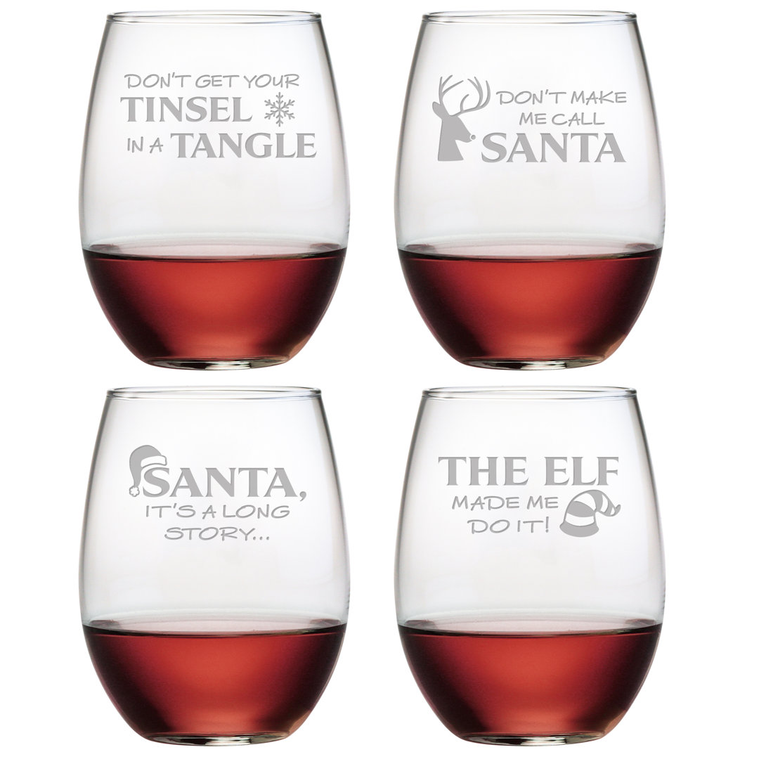 21oz. Wine Glass Set (Set of 4) The Holiday Aisle®