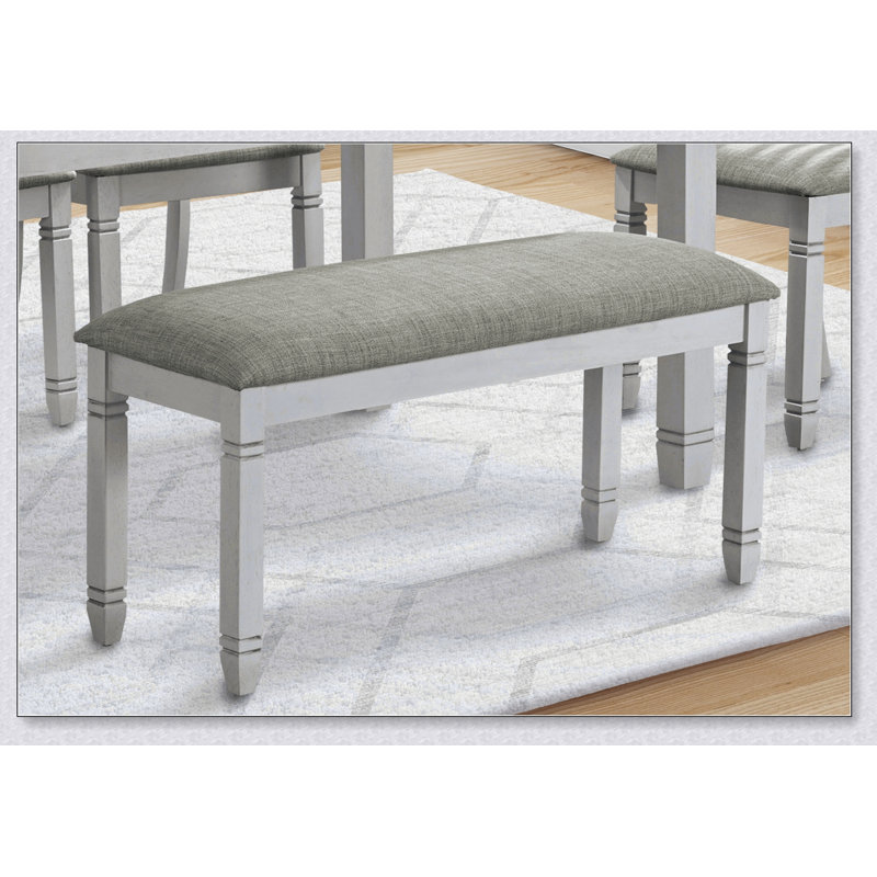Upholstered Storage Bench – Rectangular, Foam Padded Seat, Solid Wood Legs – Versatile for Home (Bench Only), Grey