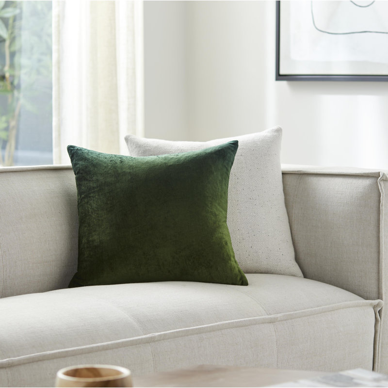 Coussin Theodosia, 22 po x 22 po, Housse de coussin seulement - sans coussin, Vert foncé