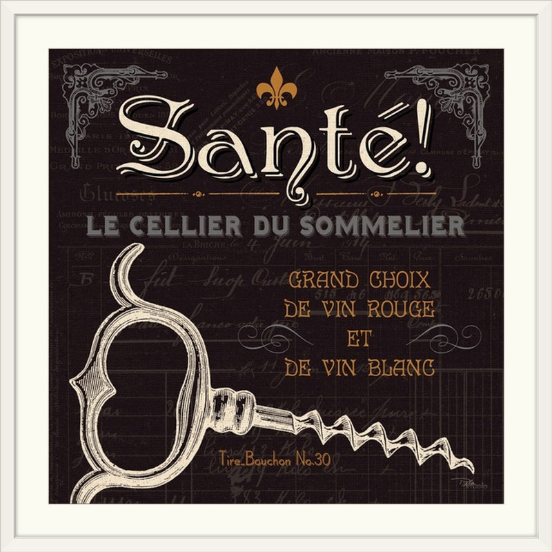 « v rétro » Flavors of France, Cadre blanc, H 24 po x l 24 po x P 1 po
