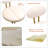 Round Bar Stool Armless Velvet Barstools With Back Set Of 2 Upholstered Counter Chair For Dining Room, Kitchen Island (Gold & Creamy White)