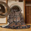 Tapis art déco brun lavable à la machine-762452246
