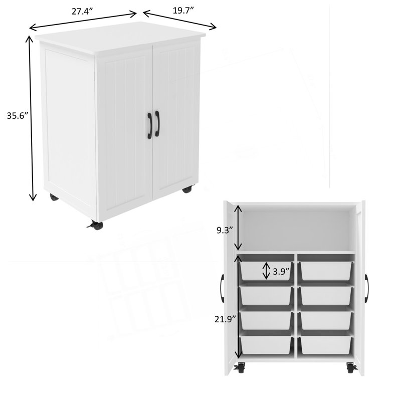Armoire de rangement, grande capacité de rangement avec 4 roulettes robustes