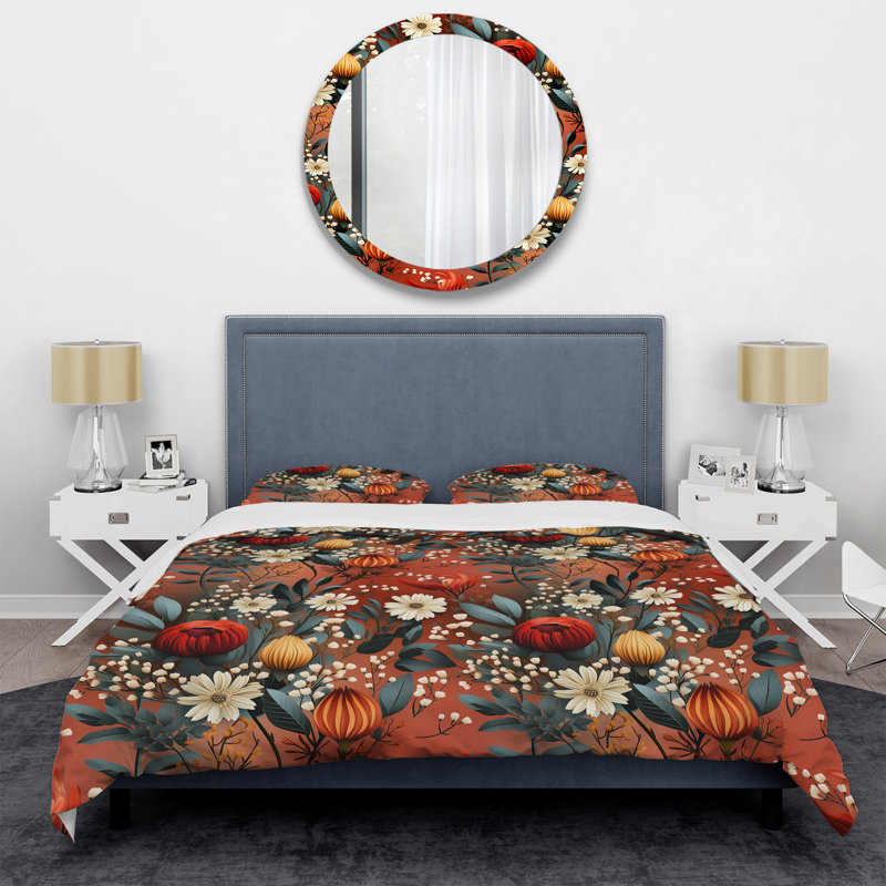Rustic Bohemian Bliss Floral Pattern - Ensemble de housse de couette à motif floral