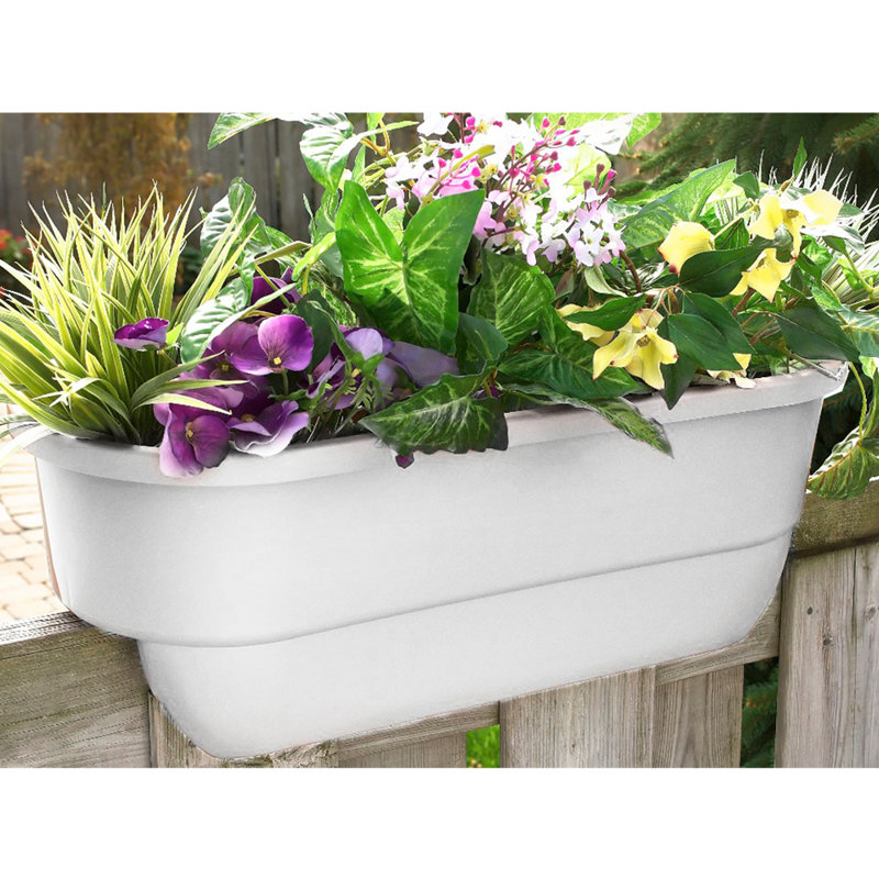 Eriss Railing Planter, White
