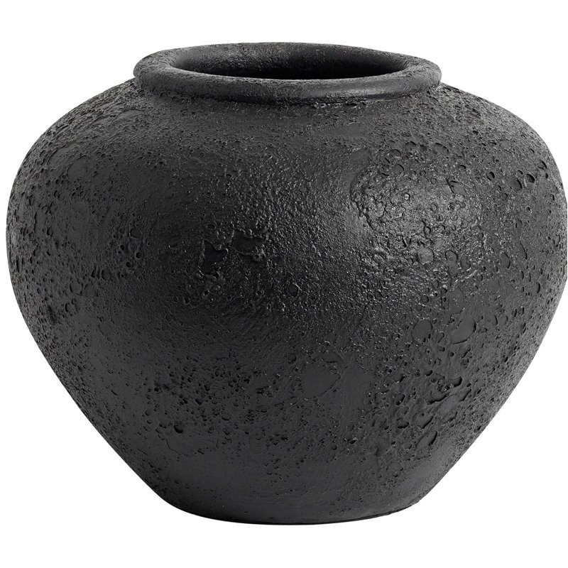 Vase Carino, H 10,24 po x l 13,39 po x P 13,39 po, Gris foncé