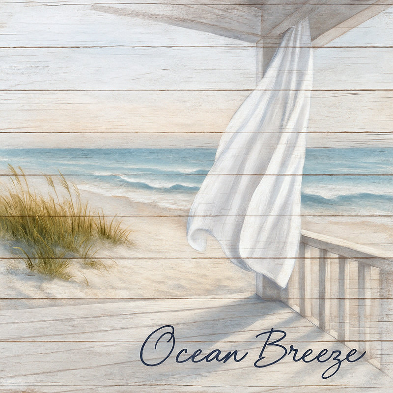 «Ocean Breeze - Coastal Porch», art mural sur toile