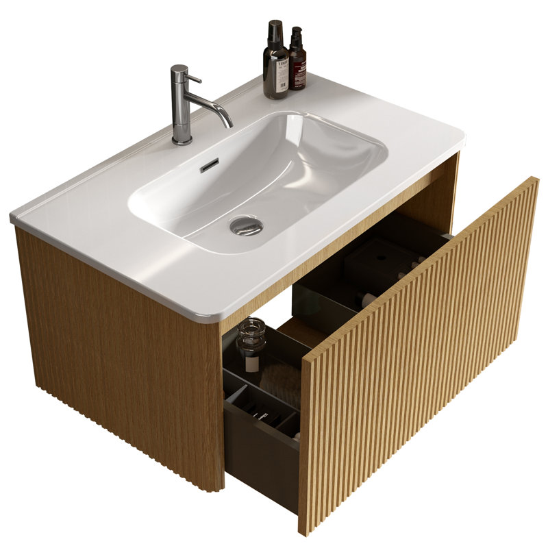 Rangement pour salle de bain Woolcott, Chêne, H 15,6 po x l 29,9 po x P 18,3 po