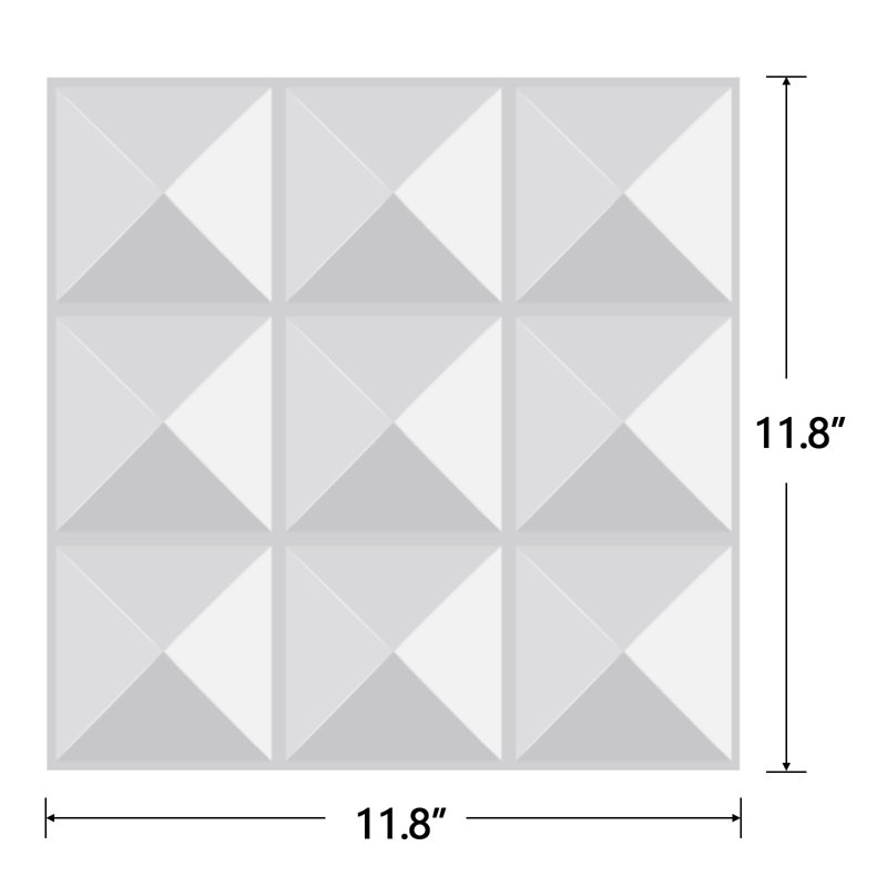 Panneau mural 3D 11,8 "x 11,8" en blanc (paquet de 12)