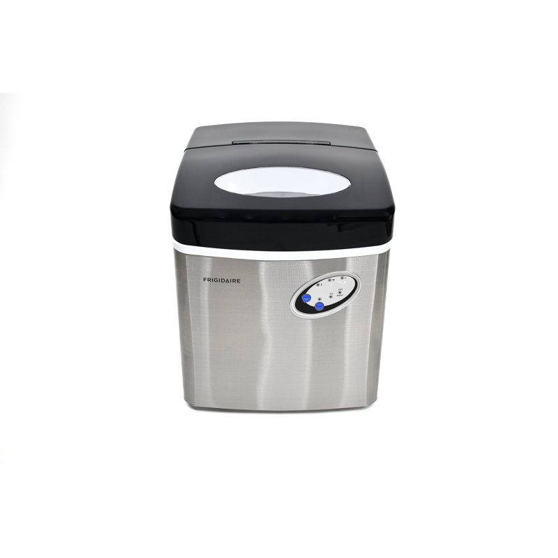 48 lb. Black Stainless Steel Freestanding Ice Maker with LED Control