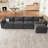 L Shaped Sectional, Modular Sectional Sofa For Living Room, Dark Gray-375391851