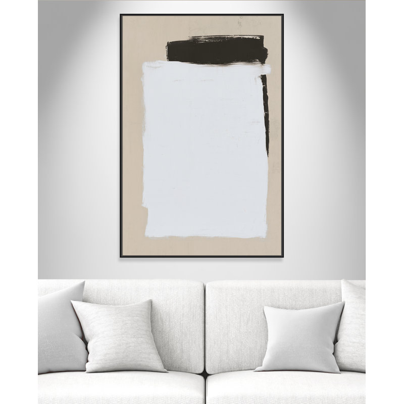 Sam - Peinture sur toile avec cadre flottant, Toile avec cadre, H 61,5 po x l 41,5 po, Noir