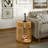 Estie Wood Slatted Chairside End Table With Charging Station-1046253196