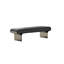 Banc de bout de lit 47,24 po en acier inoxydable noir et argent pour un usage domestique-1282354010