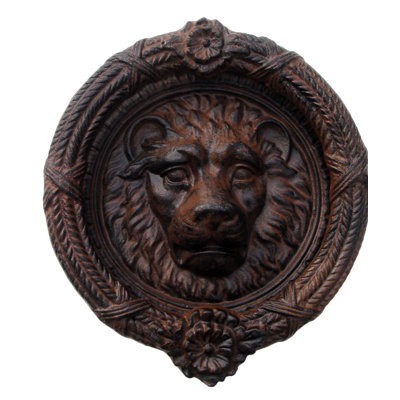 Heurtoir de porte de tête de lion en fonte