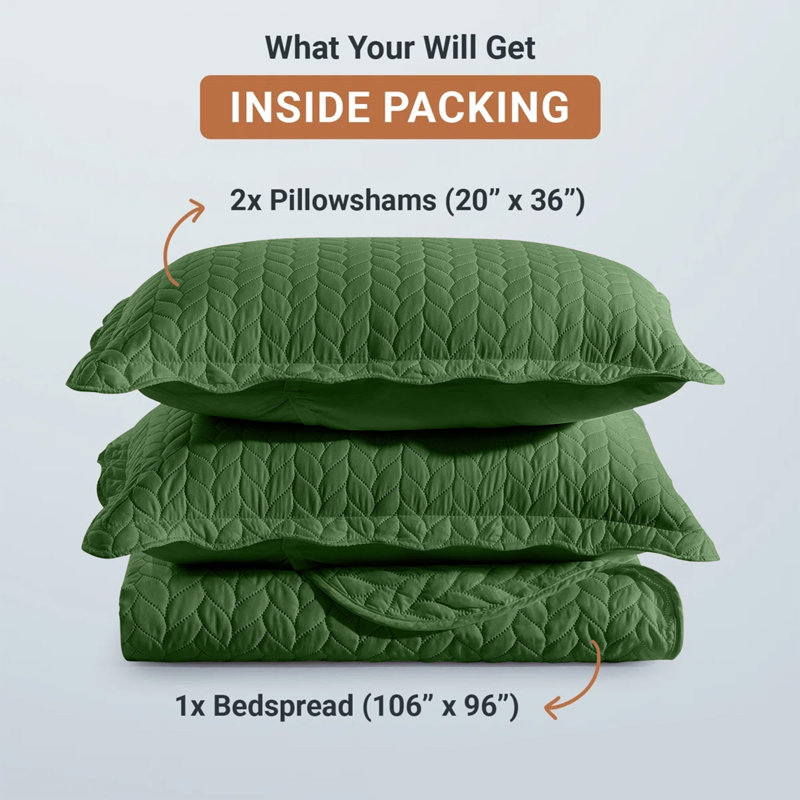 Ensemble très grand de qualité supérieure en microfibre gaufrée avec taies décoratives assorties, Émeraude