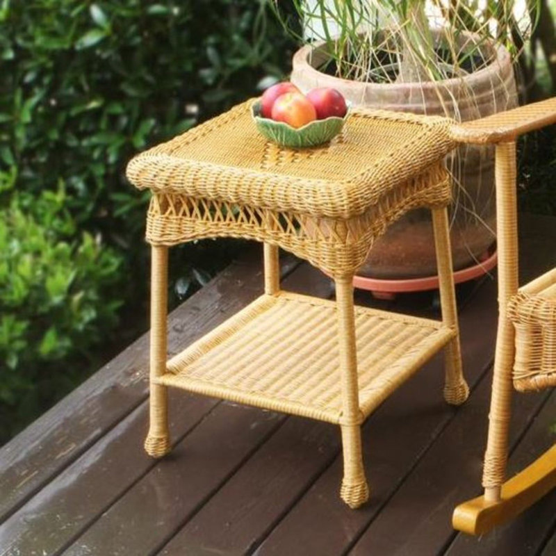 Portside Outdoor Side Table , 17'' in. W 17'' in. D, Amber