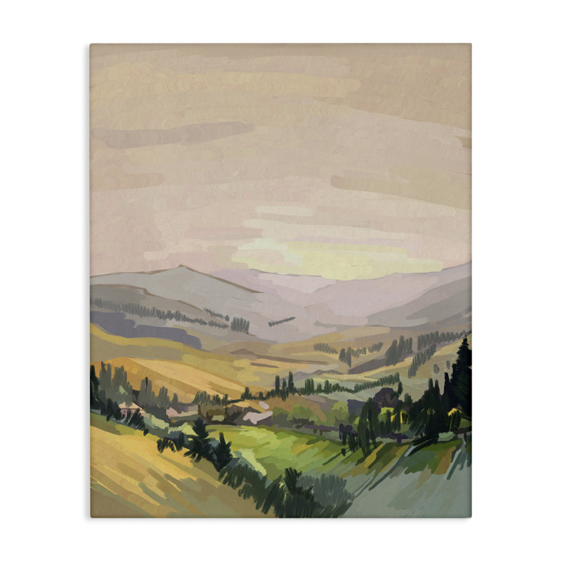 Art mural italien sur toile de campagne italienne, design par Amelia Noyes, H 20 po x l 16 po