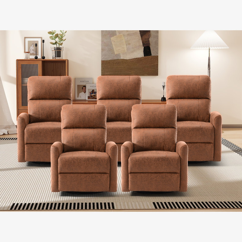 30.7" Wide Classic Refined Glider And Swivel Manual Reclining Home Theatre Seating